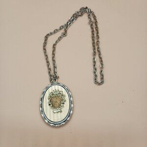 Vintage Souvenir Mirror Necklace Palm Springs Aerial Tramway 24" 1970s